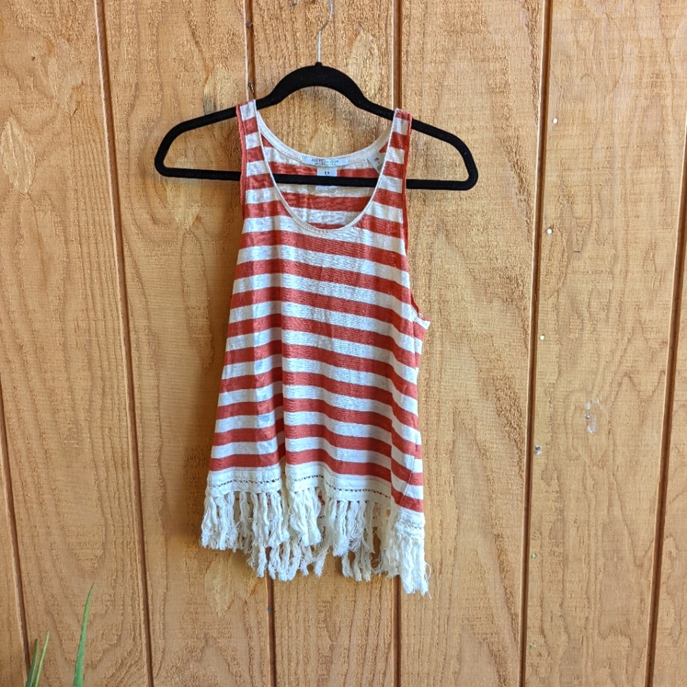 COPY - Scotch & Soda Linen Fringe Tank Top Small